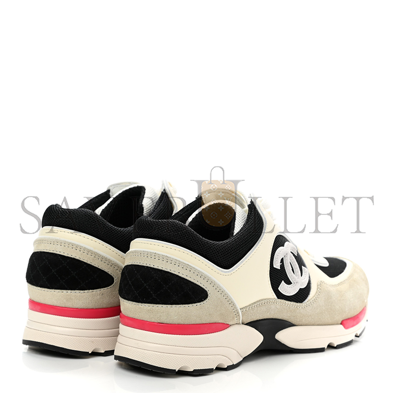CHANEL SNEAKERS CALFSKIN, MESH & SUEDE CALFSKIN IVORY, BLACK & BEIGE G39066 Y55828 K4292 CHANEL SNEAKERS CALFSKIN, MESH & SUEDE CALFSKIN IVORY, BLACK & BEIGE G39066 Y55828 K4292